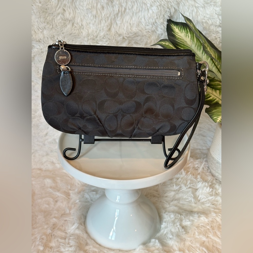 Coach Signature Canvas Wristlet Pouch - Picture 2 of 16